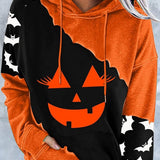 Fabiana | Langarm-Sweatshirt mit Kapuze und Halloween-inspiriertem Aufdruck