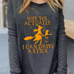 Beatriz | Langarm-Sweatshirt mit Rundhalsausschnitt und Halloween-inspiriertem Aufdruck