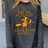 Beatriz | Langarm-Sweatshirt mit Rundhalsausschnitt und Halloween-inspiriertem Aufdruck