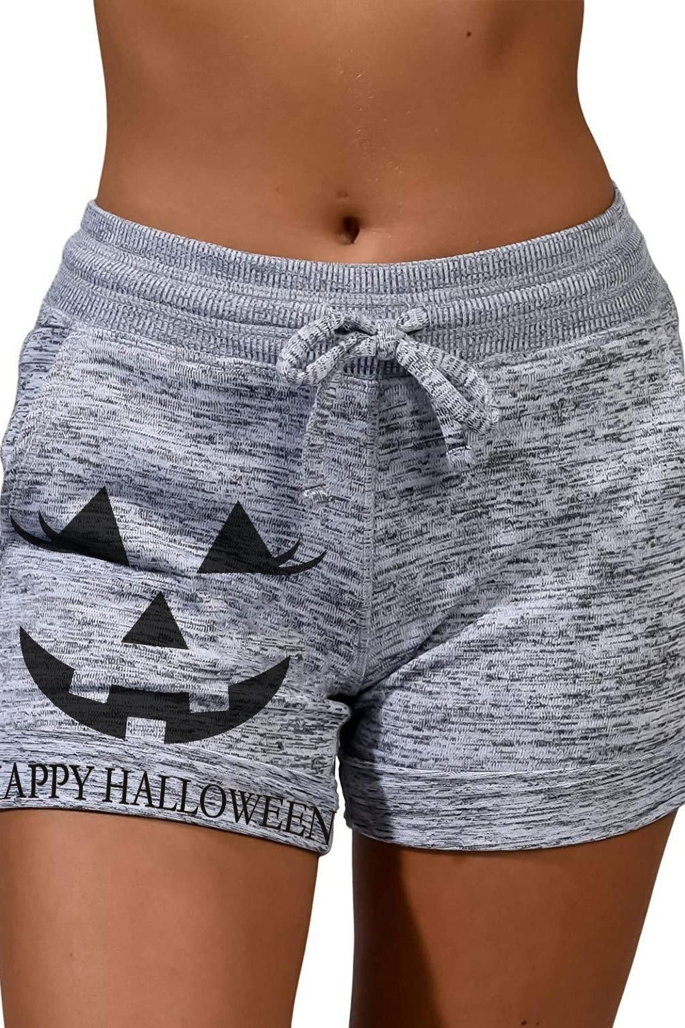 Catarina | Halloween-inspirierte Schärpen-Shorts mit Kürbis-Print