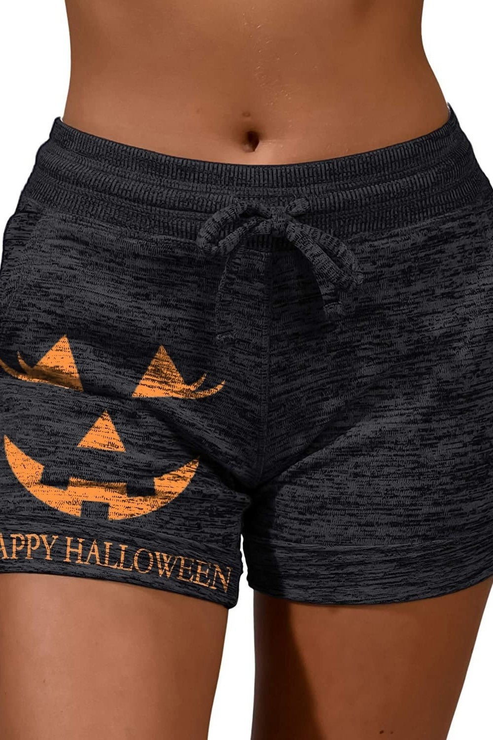 Catarina | Halloween-inspirierte Schärpen-Shorts mit Kürbis-Print