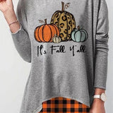 Flora | Langärmliges Sweatshirt mit Rundhalsausschnitt und Halloween-inspiriertem Kürbis-Print