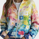 Augusta - Cardigan mit aquarellierten Blumen im Ombre-Look