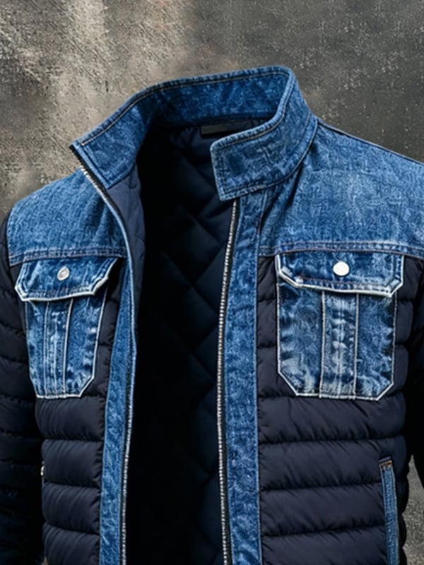 Maxime | Vintage Patchwork-Jeansjacke
