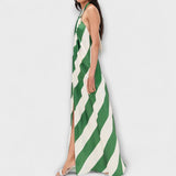 Marlowe - Gestreiftes Halter Maxikleid ohne Rücken