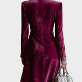 Eefje - Samt Maxi-Blazer-Kleid
