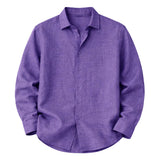 Herren Leinen Casual Hemd – Weiß