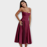 Gesine - Ärmelloses Korsett-Midikleid
