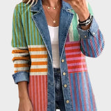 Samantha - Retro Geometrische Kunstjacke