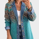 Abigail - Vintage Jeansjacke mit Löwen-Print