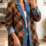 Naomi - Vintage Denimjacke mit Blockdruck
