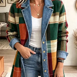 Claire - Retro Karierte Denimjacke