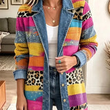 Audrey - Retro-Print Jeans im Leopardenmuster