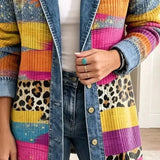 Audrey - Retro-Print Jeans im Leopardenmuster