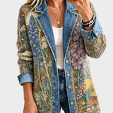 Allison - Vintage Blumen Denimjacke