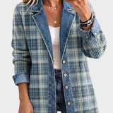 Leah - Retro Kunst-Print Jeansjacke