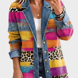 Audrey - Retro-Print Jeans im Leopardenmuster