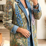 Allison - Vintage Blumen Denimjacke
