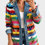 Caroline - Vintage Druck Denim Jacke