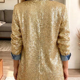 Addison - Goldene Glitzer Jeansjacke