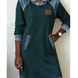 Jantien - Sweatkleid mit Kapuze im Jeanslook