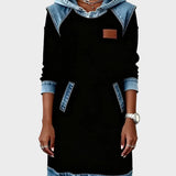 Jantien - Sweatkleid mit Kapuze im Jeanslook
