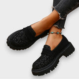 Jasmine | Plattform Lacklederstiefel im Leopardenmuster