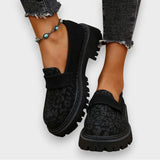 Jasmine | Plattform Lacklederstiefel im Leopardenmuster