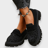 Jasmine | Plattform Lacklederstiefel im Leopardenmuster