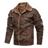 Elegante und Warme Fleece-Lederjacke
