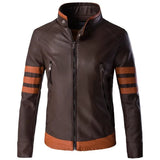Elegante Gestreifte Lederjacke