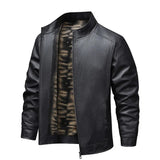 Vintage-Lederjacke mit Fleece-Futter