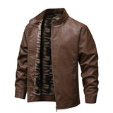 Vintage-Lederjacke mit Fleece-Futter