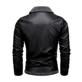 Elegante Lederjacke mit Fleece-Futter