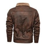 Elegante und Warme Lederjacke mit Fleece-Futter