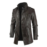 Elegante und Lange Motorradlederjacke