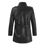 Elegante und Lange Motorradlederjacke