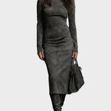 Marjan - Midi-Kleid mit langen Ärmeln