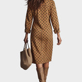 Nynke - Midi-Kleid aus Kunstleder mit Punkten