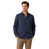 Herren Leinen Casual Hemd – Weiß