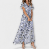 Jasmina | Florales Chiffon-Maxikleid