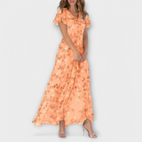Jasmina | Florales Chiffon-Maxikleid
