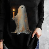 Valentina | Lockeres Halloween-inspiriertes T-Shirt mit V-Ausschnitt
