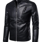 Elegante Lederjacke mit Stehkragen