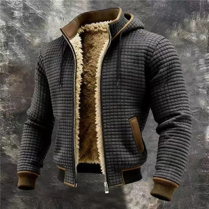 Lucas | Warme Waffel-Bomberjacke mit Kapuze