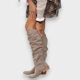 Rose | Knöchelhohe Slouch-Stiefel mit Blockabsatz