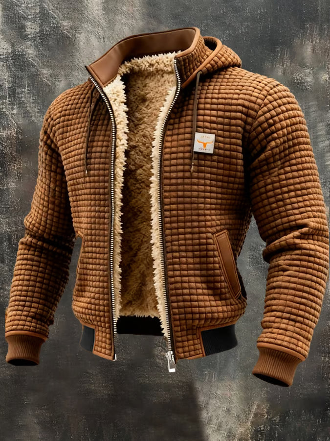 Henrik | Gefütterte Kapuzenjacke aus Waffelstrick