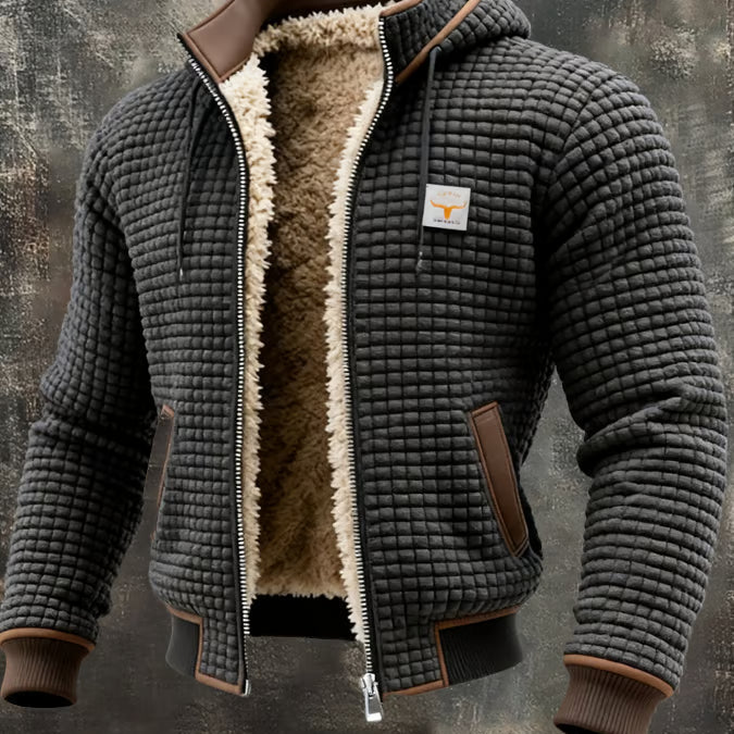 Henrik | Gefütterte Kapuzenjacke aus Waffelstrick