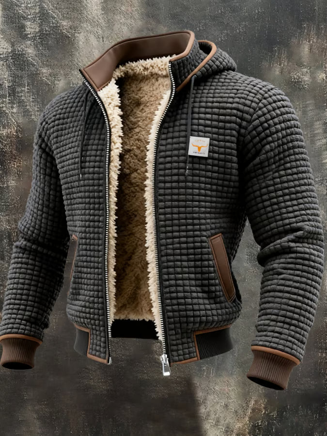 Henrik | Gefütterte Kapuzenjacke aus Waffelstrick