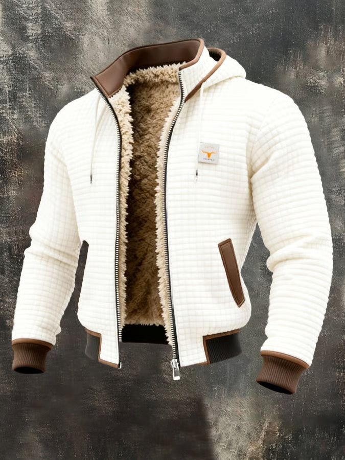 Henrik | Gefütterte Kapuzenjacke aus Waffelstrick